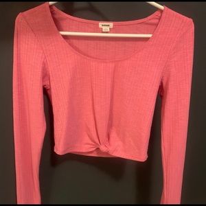 Pink crop top with knot